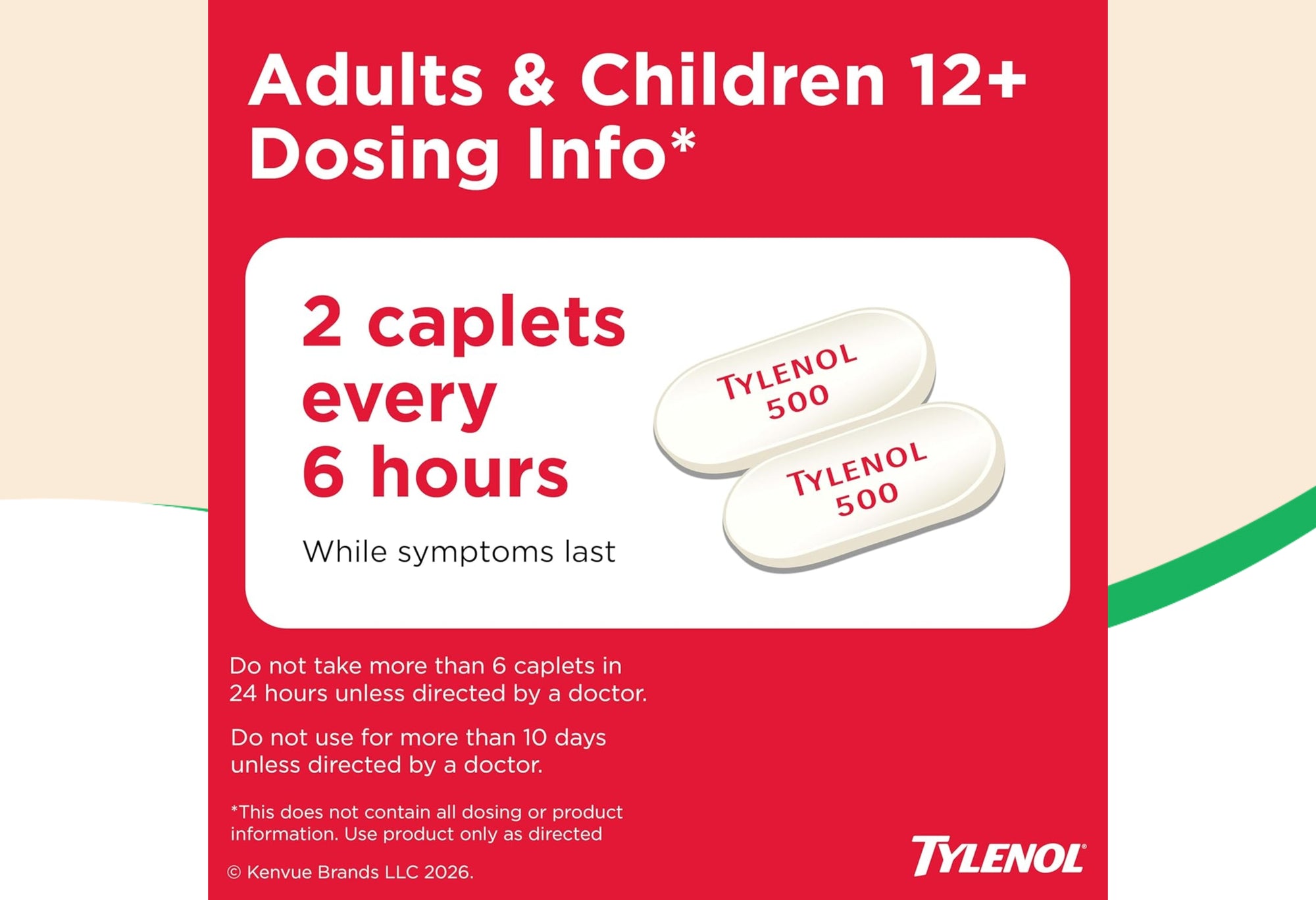 Tylenol Extra Strength Caplets, Fever Reducer and Pain Reliever, 500 mg, 100 ct.