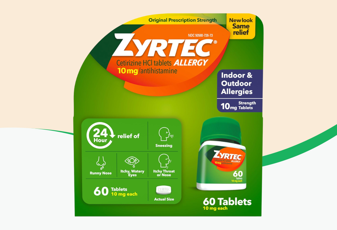 Zyrtec Indoor & Outdoor Allergy Relief Tablets, 10 mg,