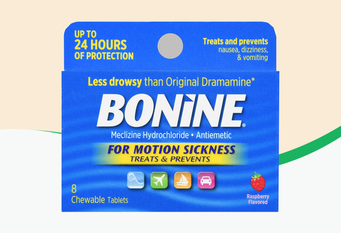 Bonine Motion Sickness Tablets, Raspberry, 8 ct.
