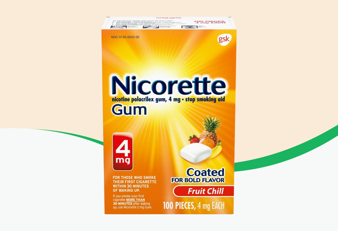Nicorette Nicotine Gum, Fruit Chill, 4mg, 100 ct.