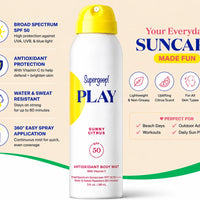 Supergoop! PLAY Antioxidant Body Mist SPF 50 with Vitamin C, 3 oz.