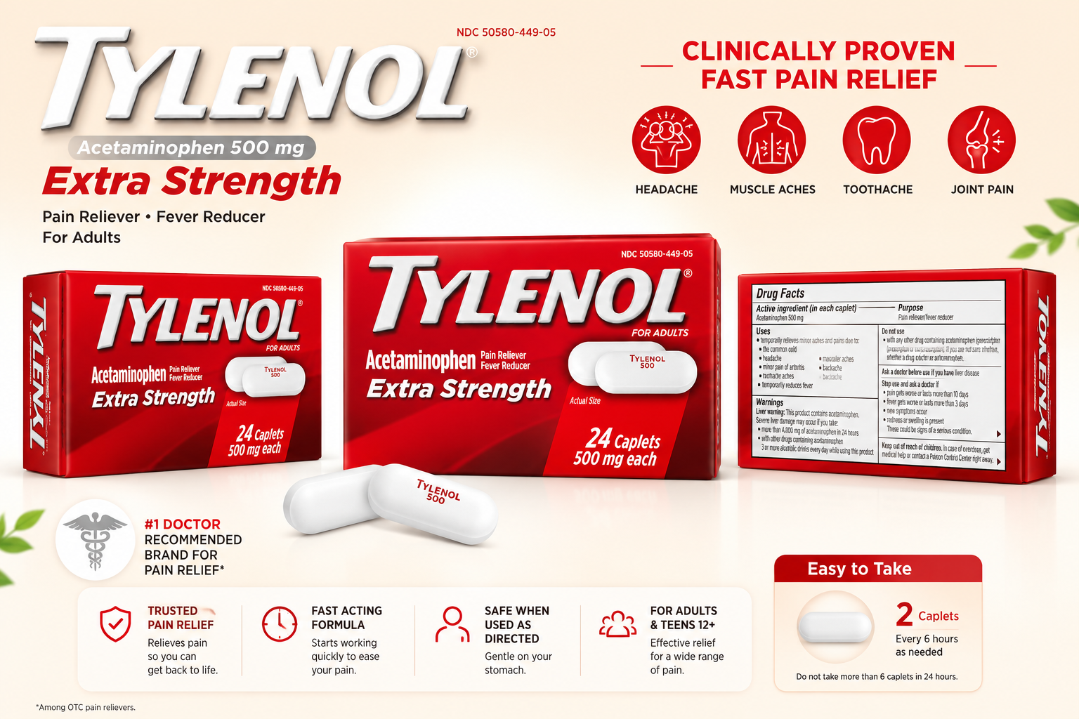 Tylenol Extra Strength Tablets 24ct.