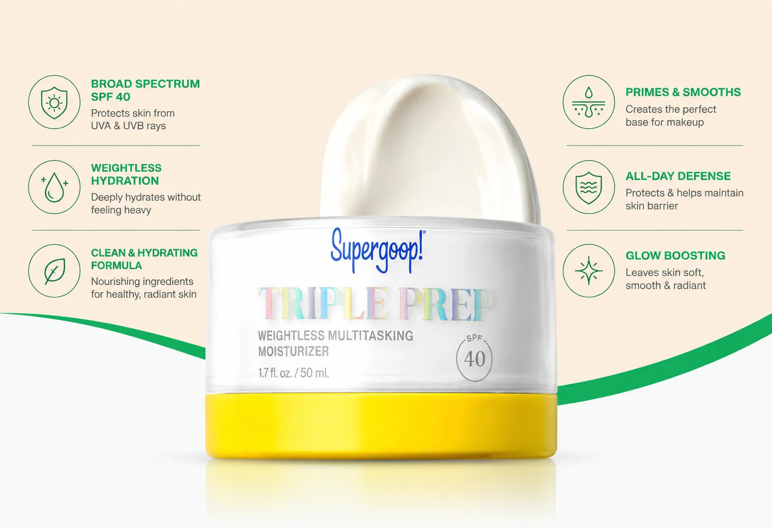 Supergoop! Triple Prep Weightless Daily Moisturizer – SPF 40