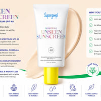 Supergoop! Mineral Unseen Sunscreen, SPF 40, 1.7 fl oz.