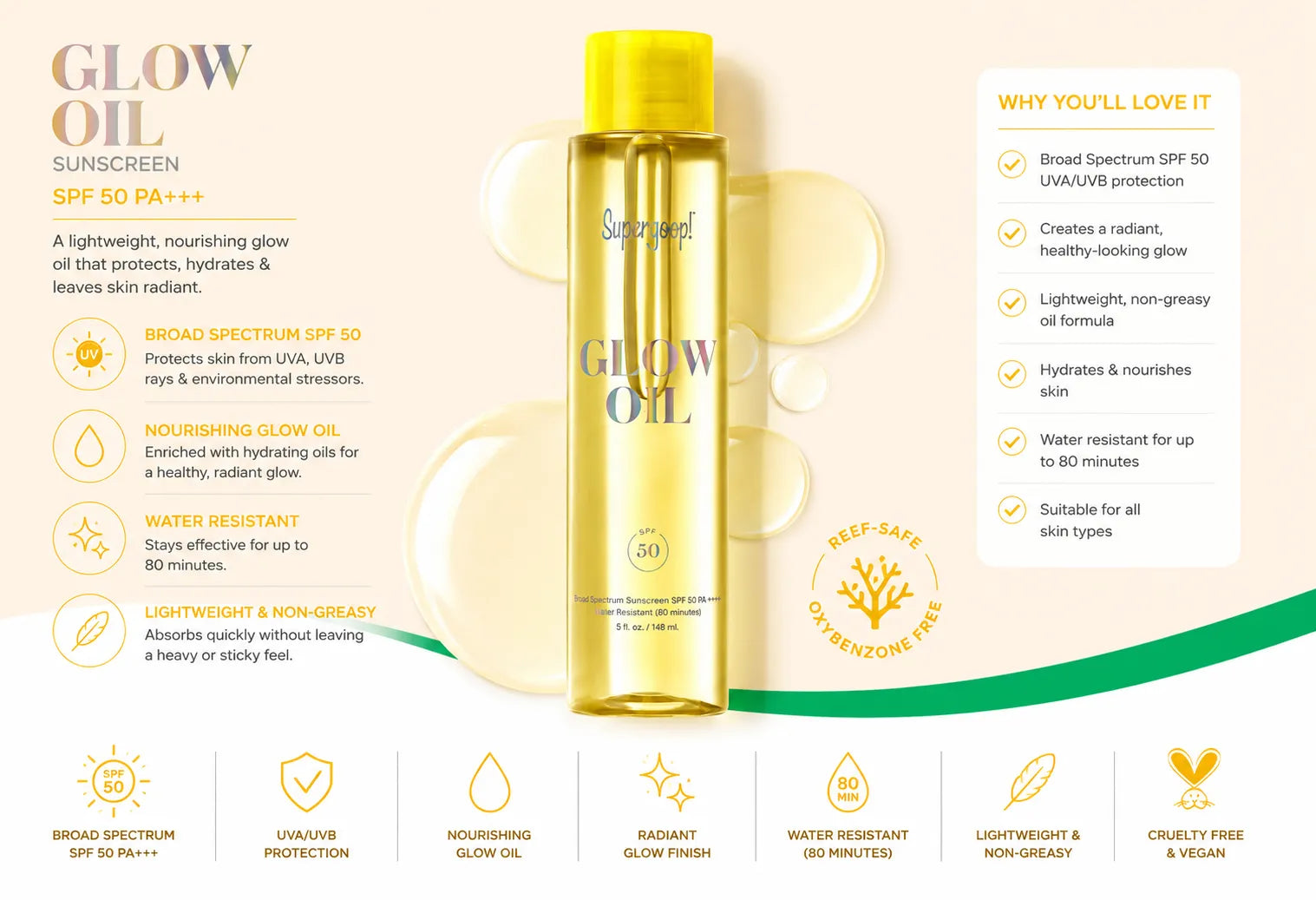 Supergoop! Glow Oil SPF 50, 5 oz.