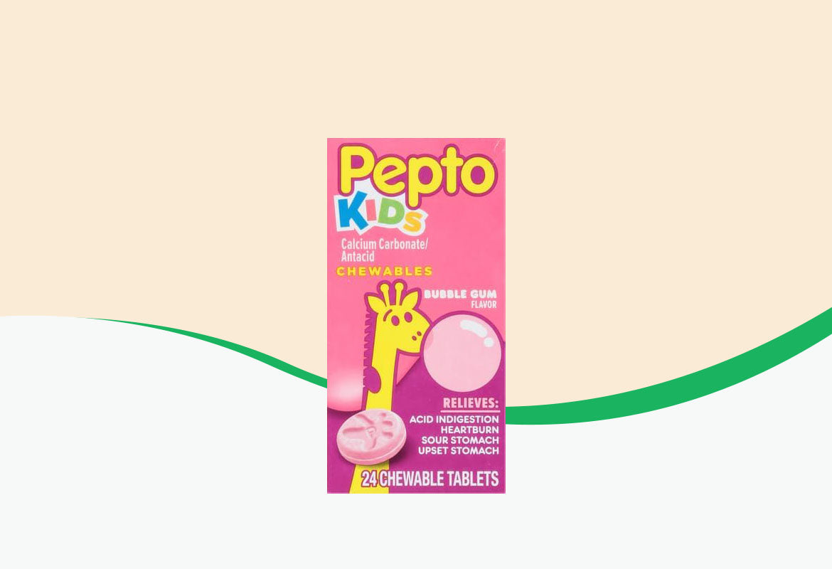 Pepto Kids Antacid Chewable Tablets, Bubble Gum, 24 ct.