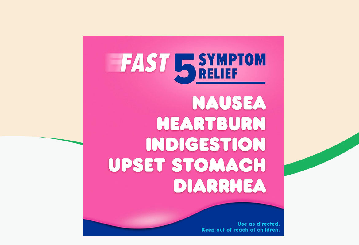 Pepto Bismol Ultra 5 Symptom Stomach Relief Liquid, Original, 12 oz.