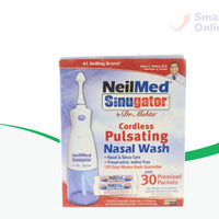 NeilMed Sinugator Cordless Pulsating Nasal Wash with 30 Premixed Packets, 1 set