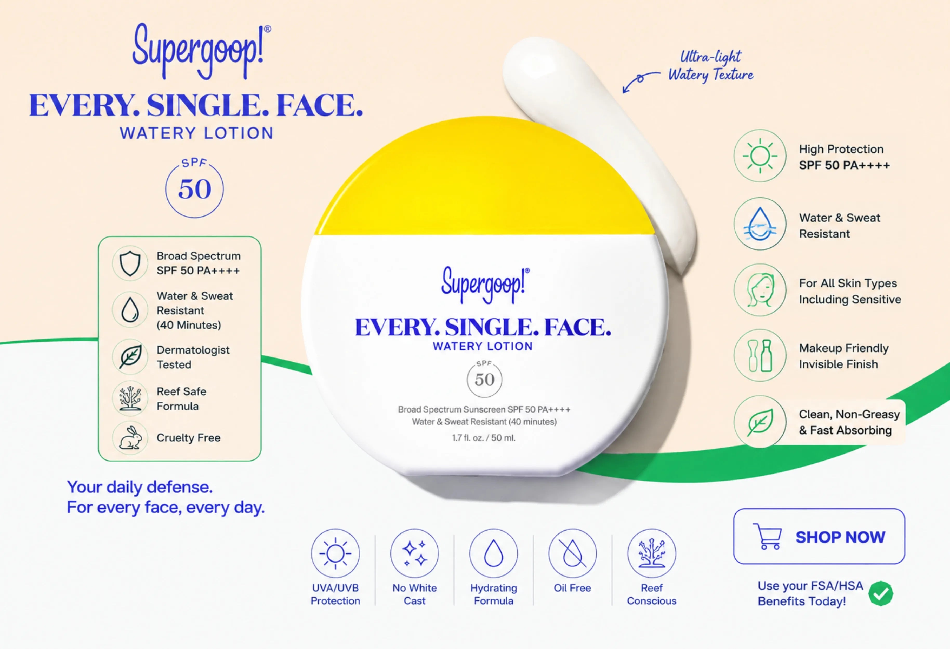 Supergoop! Every. Single. Face. Watery Lotion SPF 50