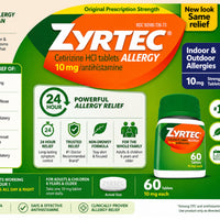 Zyrtec Indoor & Outdoor Allergy Relief Tablets, 10 mg,
