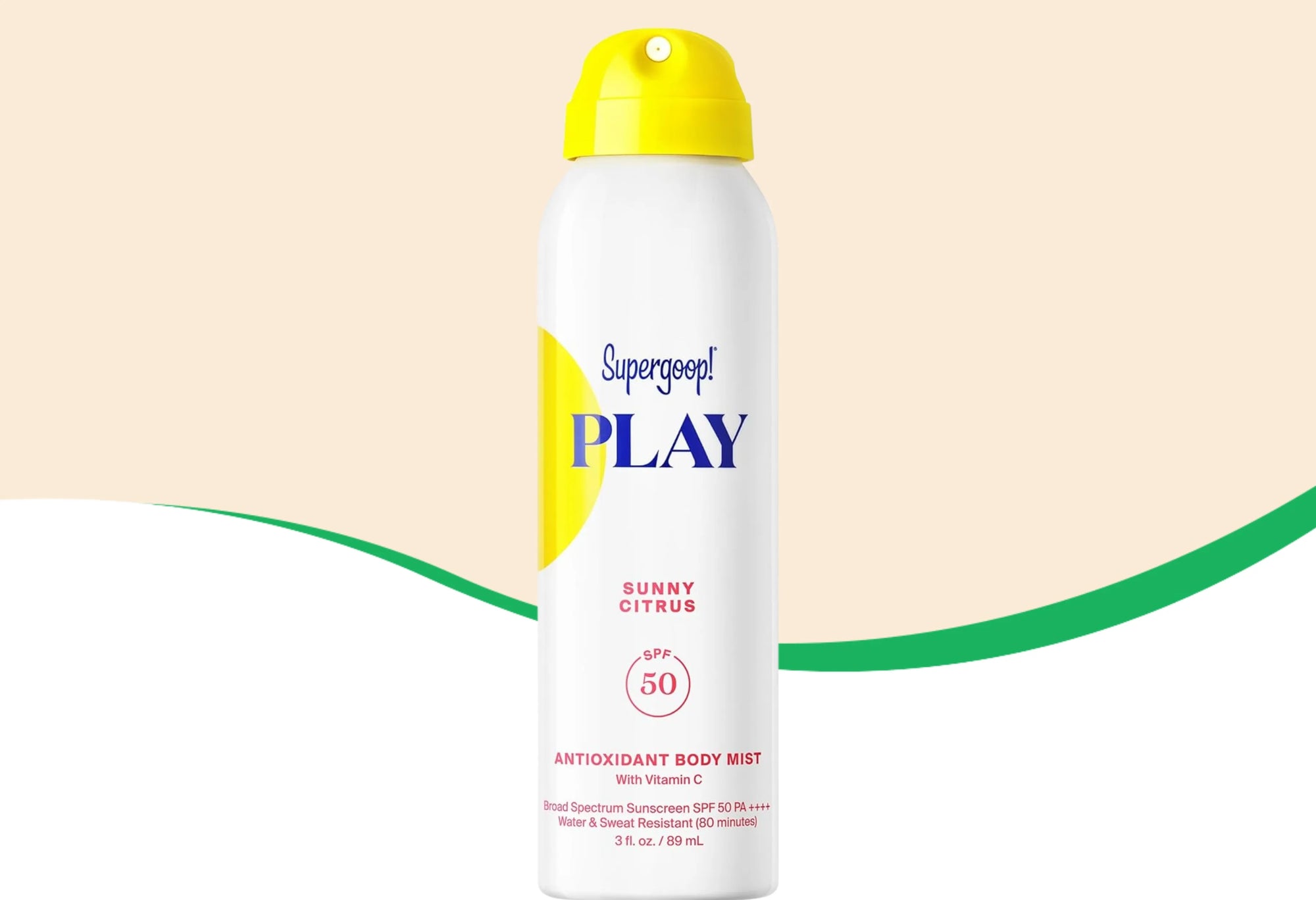 Supergoop! PLAY Antioxidant Body Mist SPF 50 with Vitamin C, 3 oz.