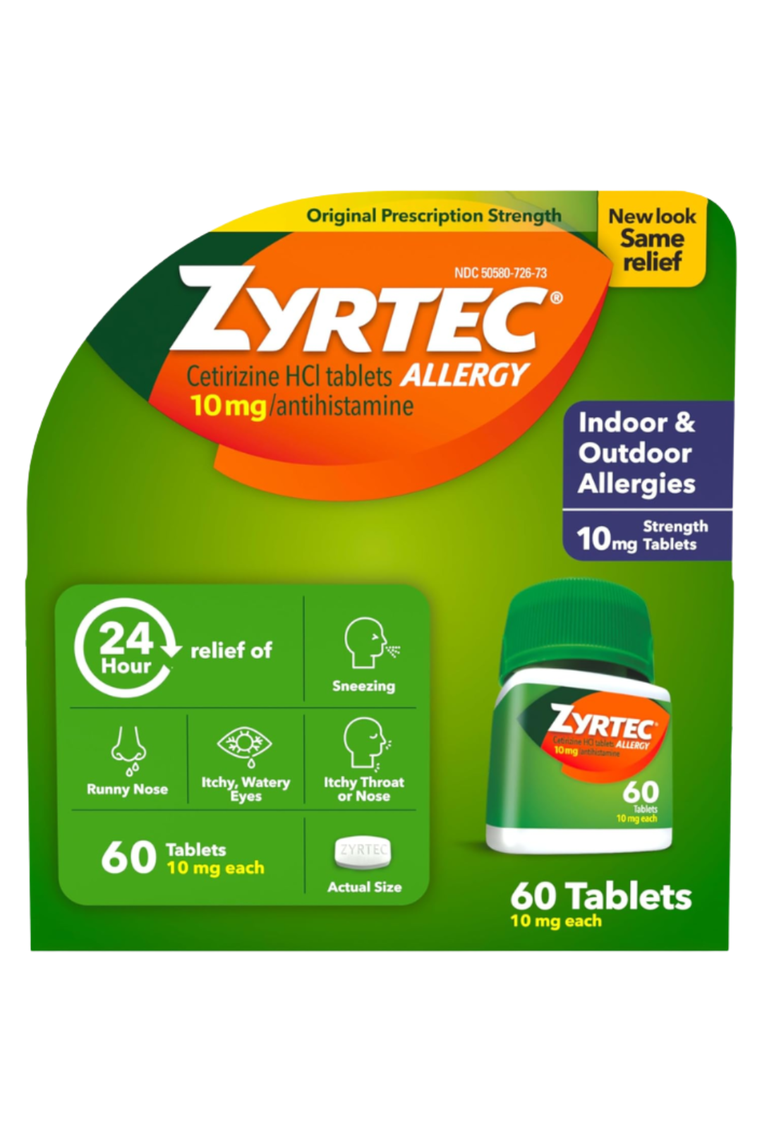 Zyrtec Indoor & Outdoor Allergy Relief Tablets, 10 mg,